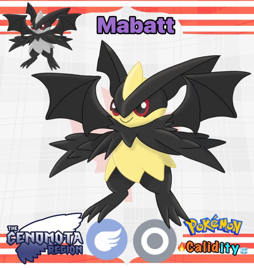 Here’s my bat pokemon with two split evos (info below)
