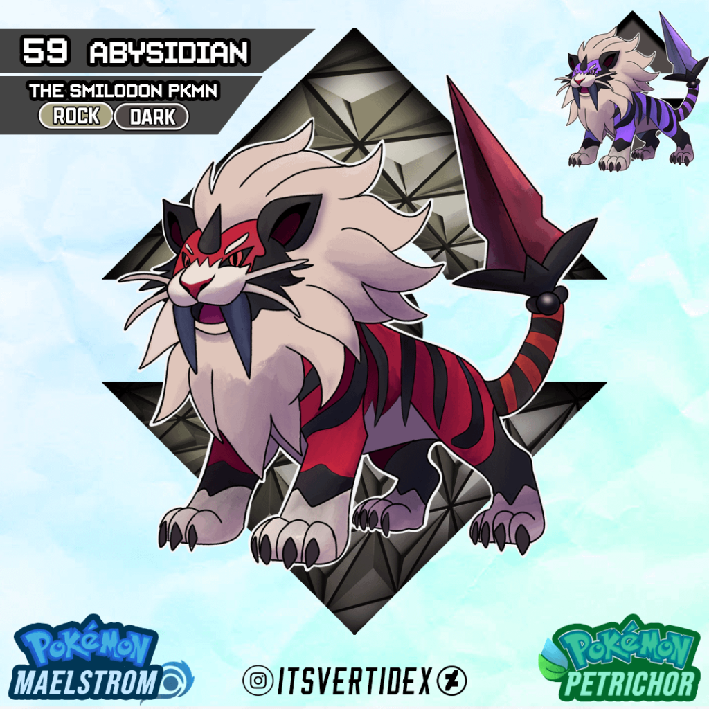 Meet Abysidian, the Smilodon Pokemon (Second Stage Fossil)