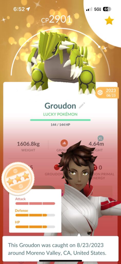 Lucky shiny groudon 87%
