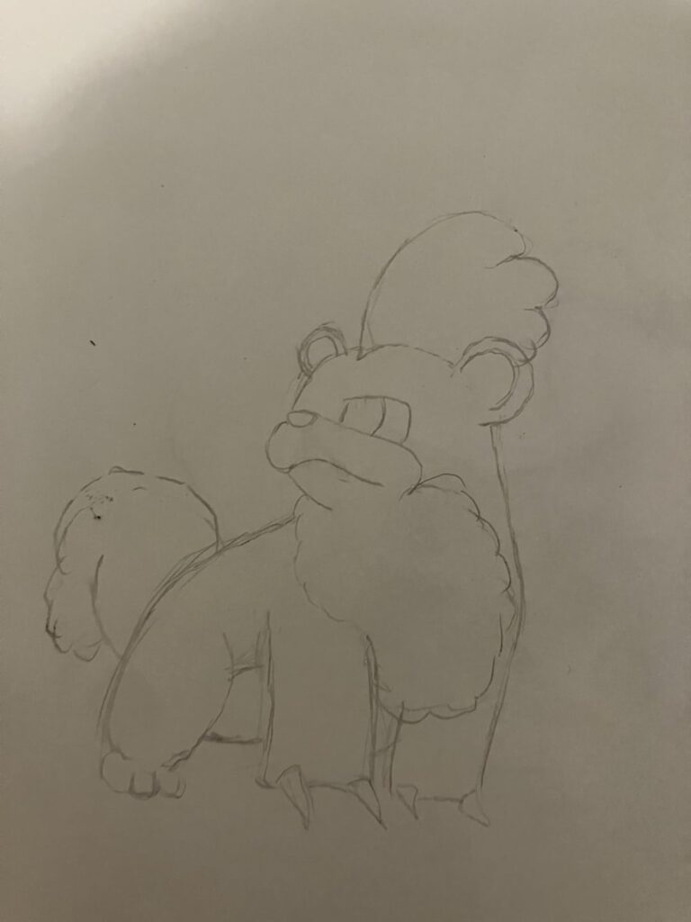 My friend forced me to draw a regional variant of growlith and arcanine