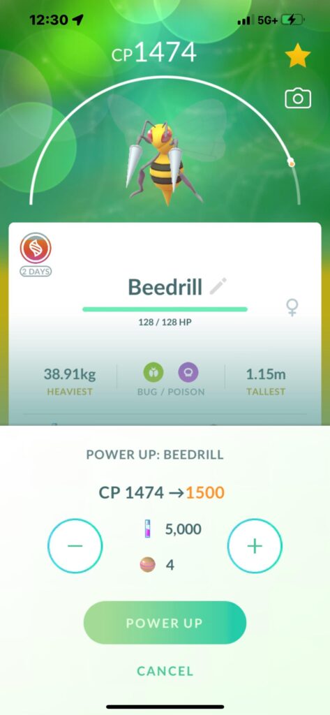 Is exactly 1500 CP allowed in Great League?