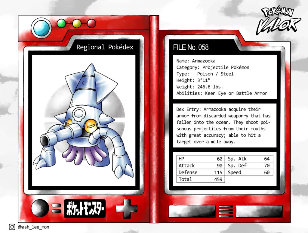 Korea Fakemon Region Steel Poison Squid Pokemon