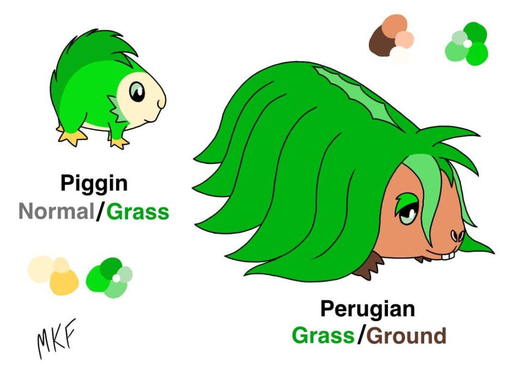 Felt like making a Fakrmon based on Guinea pigs. 😆💕