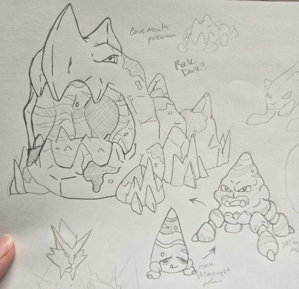 stalagmite, stalactite and cavemouth pokemon for Midwest region (redesign)