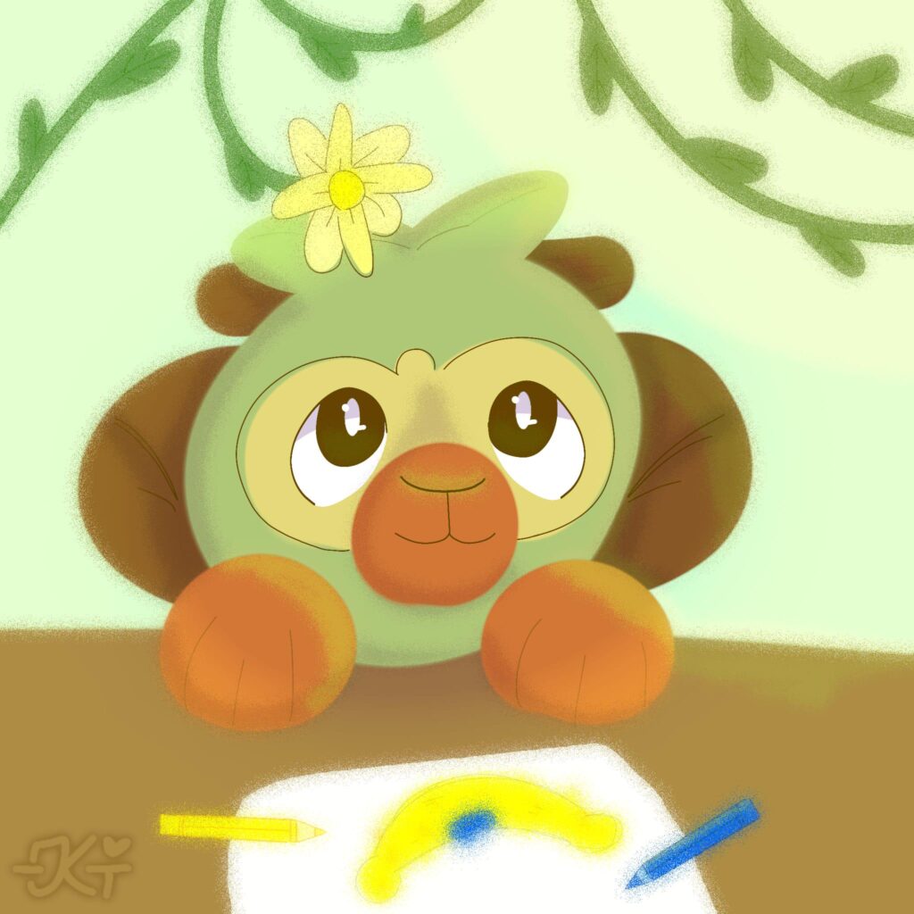 Grookey art made by my sister