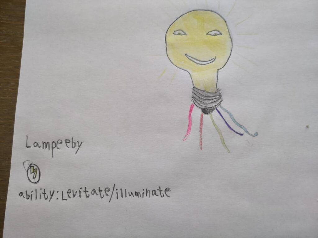 Me and my buddy each made one new Pokemon based on a lamp.