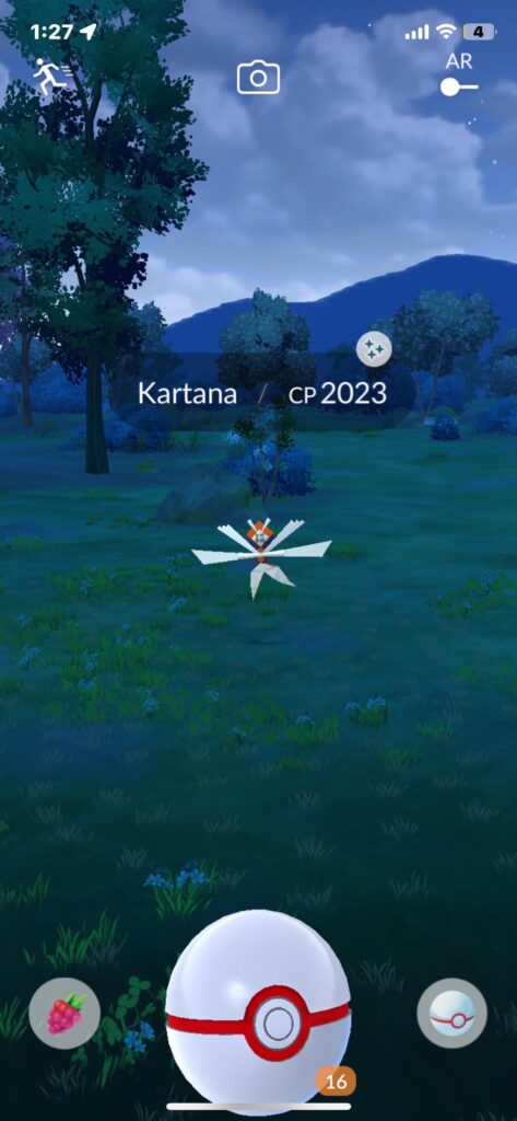 I just got a shiny Kartana! This is my second shiny legendary now! The other I have is Tapu Fini!