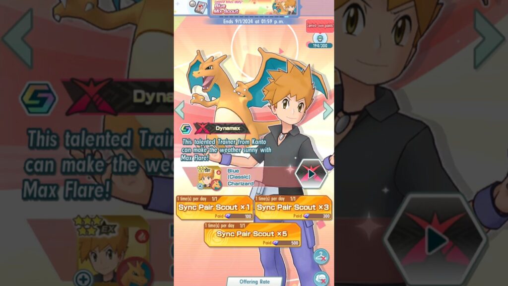 Blue & Charizard synx grid is complete | Blue Mix Scout | Pokemon Masters EX