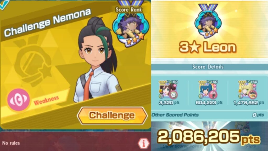2,086,205 Points in Damage Challenge: Training With Nemona [Pokemon Masters EX]