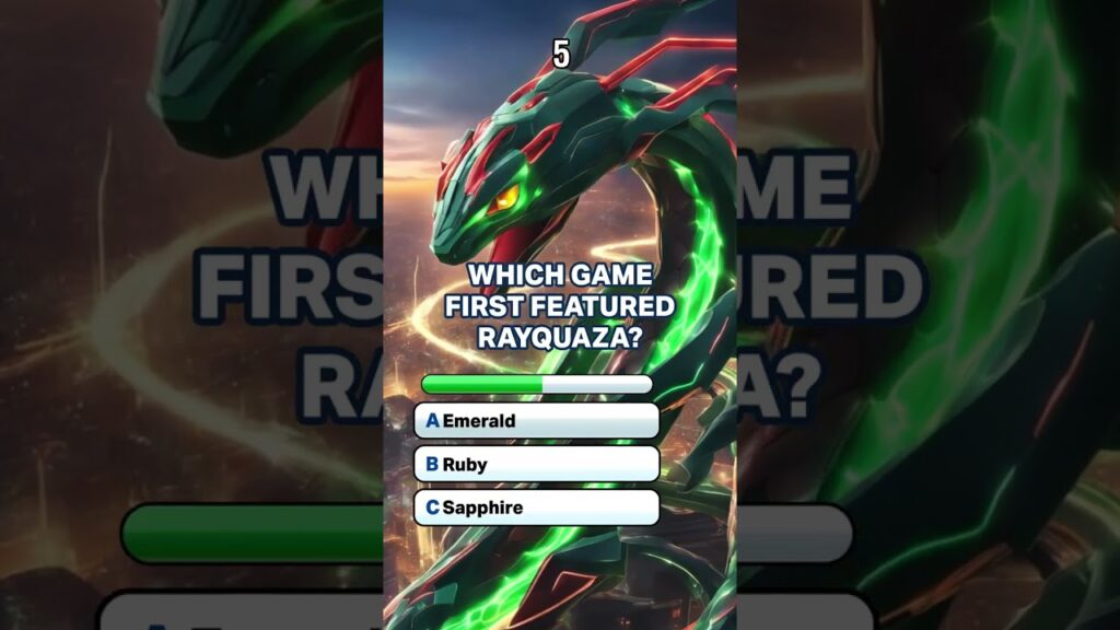 Rayquaza Trivia Challenge. Master the Pokemon Quiz?  #pikachu #pokemon #animecommunity #rayquaza