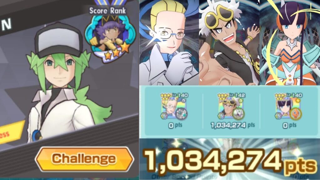 1,034,274 Points with F2P Units in Damage Challenge: Training With N [Pokemon Masters EX]