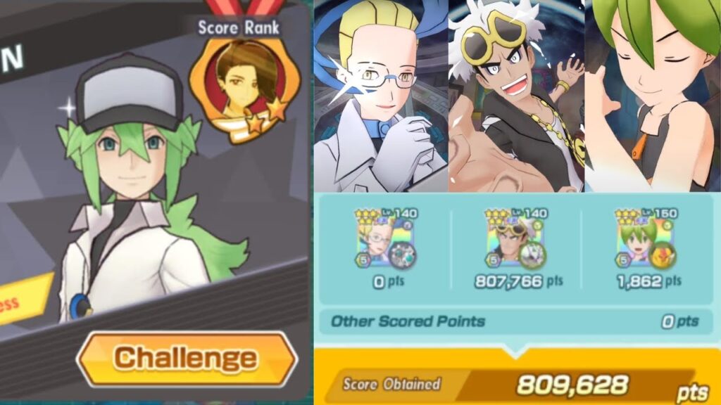 809,628 Points with F2P Units in Damage Challenge: Training With N [Pokemon Masters EX]