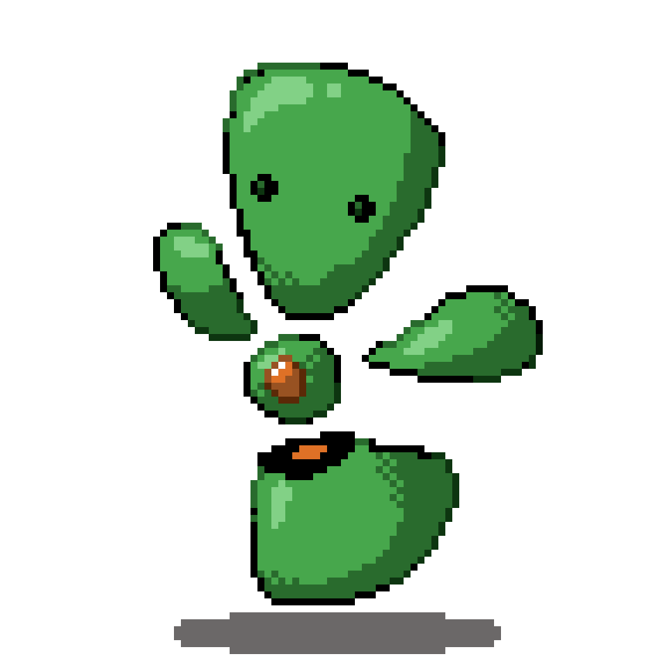 I'm trying to do pixel art out and these are all the fakemon for day 1 I have no names for any of them they are also in order of when I made them