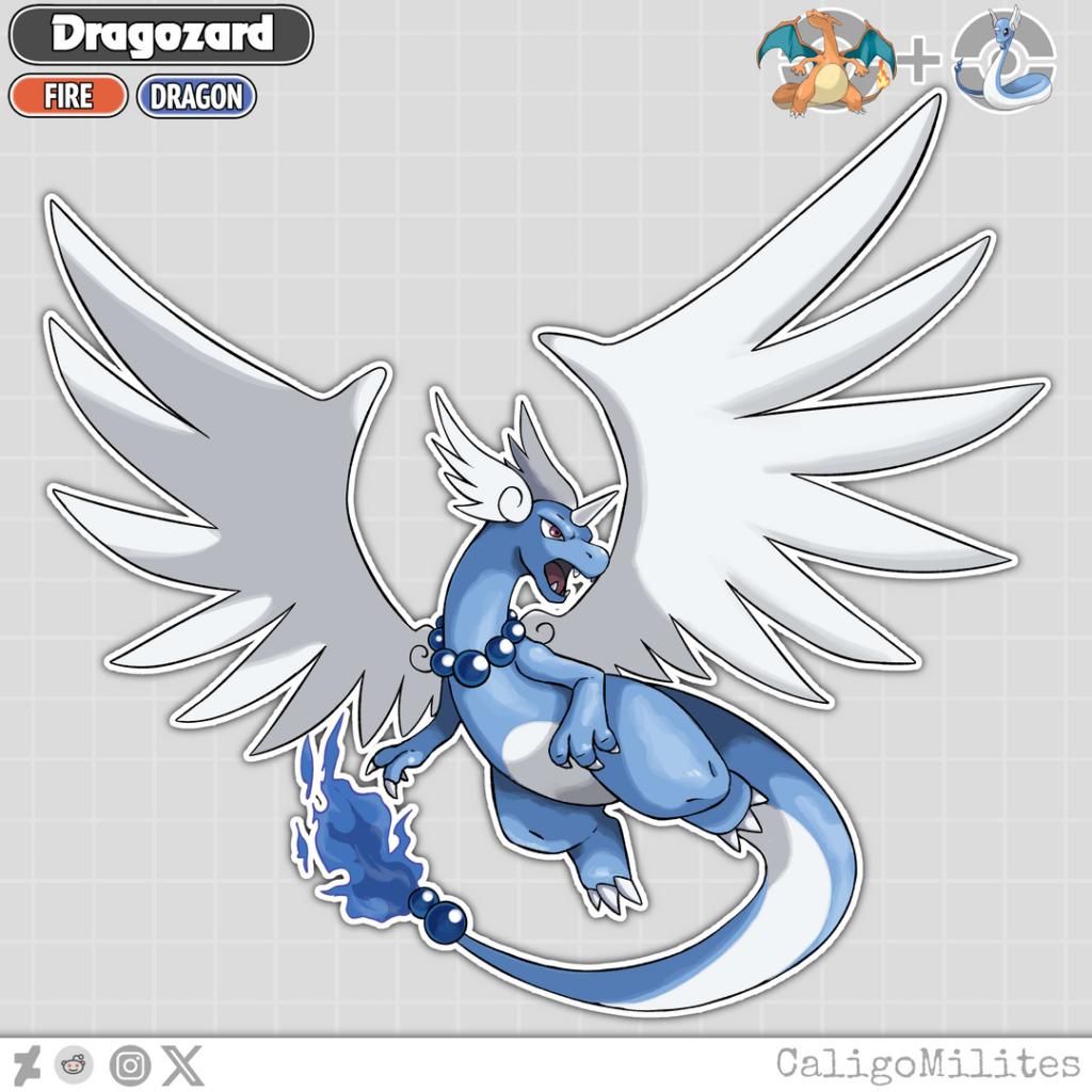 Fusion Charizard and Dragonair Pokemon Fakemon
