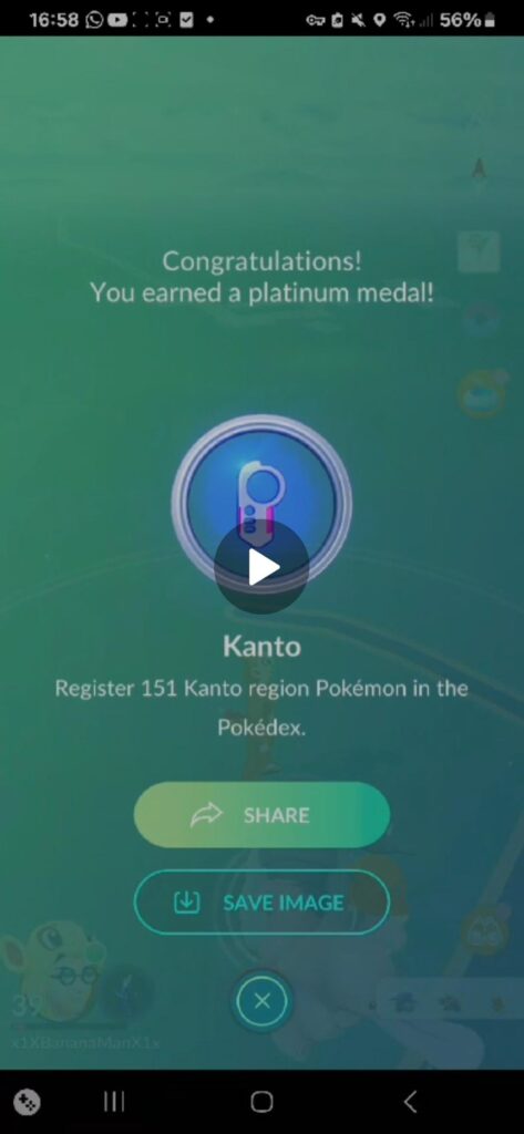Just got my Kanto platinum!