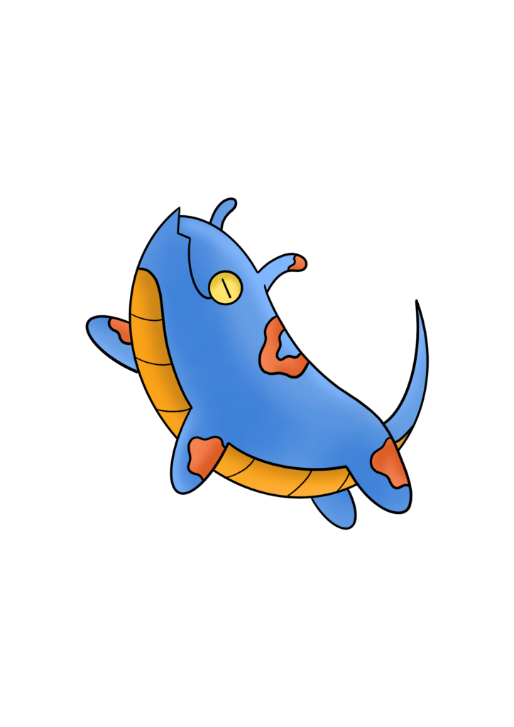 First ever Fakemon made. Looks like a mid evolution. (I don't draw Fakemons in general and shading isn't my thing at all)