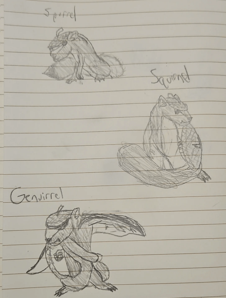 My first fakemon! Grass starters