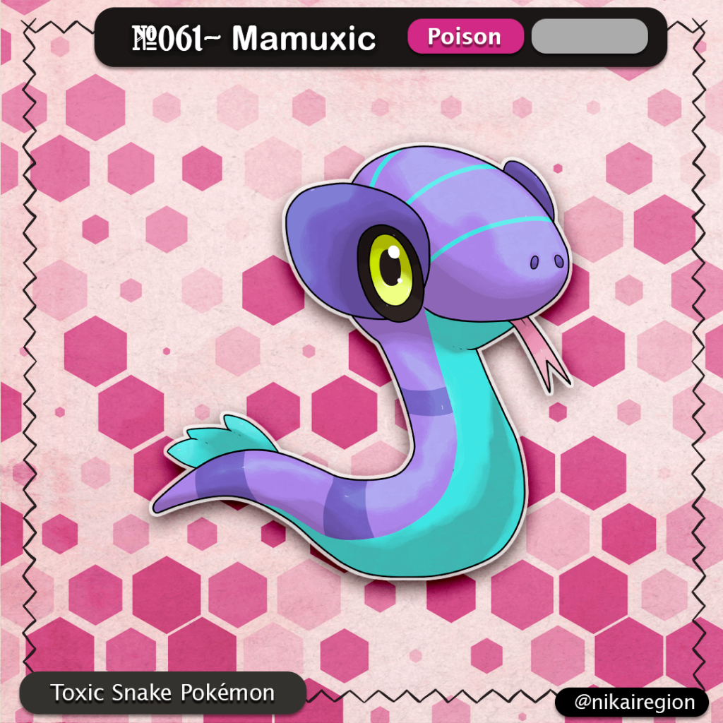 Mamushi Viper Pokémon - Poison Snake Fakémon @nikairegion
