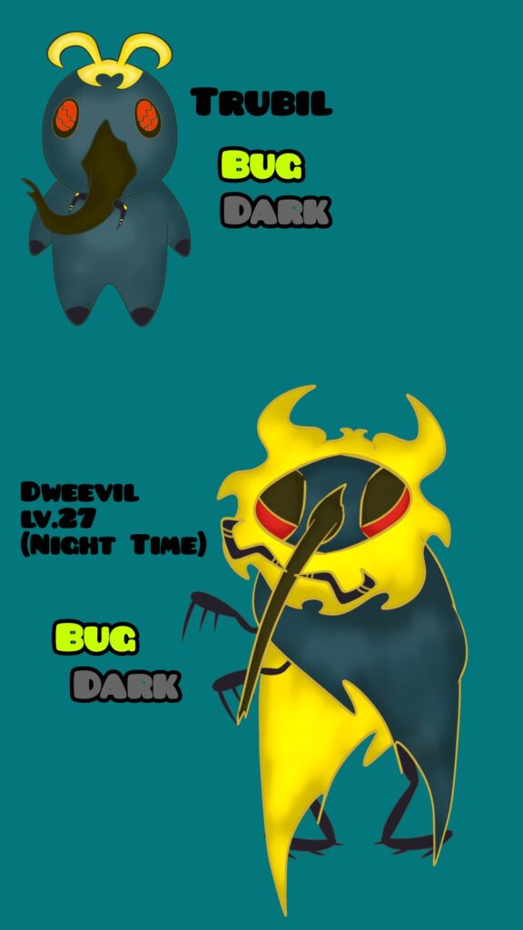 my random fakemon july 2024 : Trubil/Dweevil, Severcony