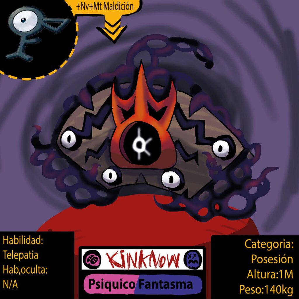 Una nueva evolución inspirada en la ouija, Según las leyendas los poderes psiquicos de este Pokémon son tan grande que puede inventar recuerdos falsos a otras criaturas con su presencia