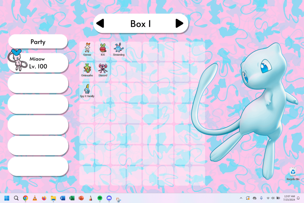 I made a Pokemon box themed background for my new PC