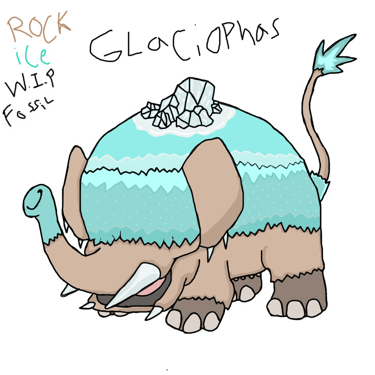 i finished my shading for my fakemon glaciophas based on the ancient Primelephas the ancestor of the elephant tell me what you think :)