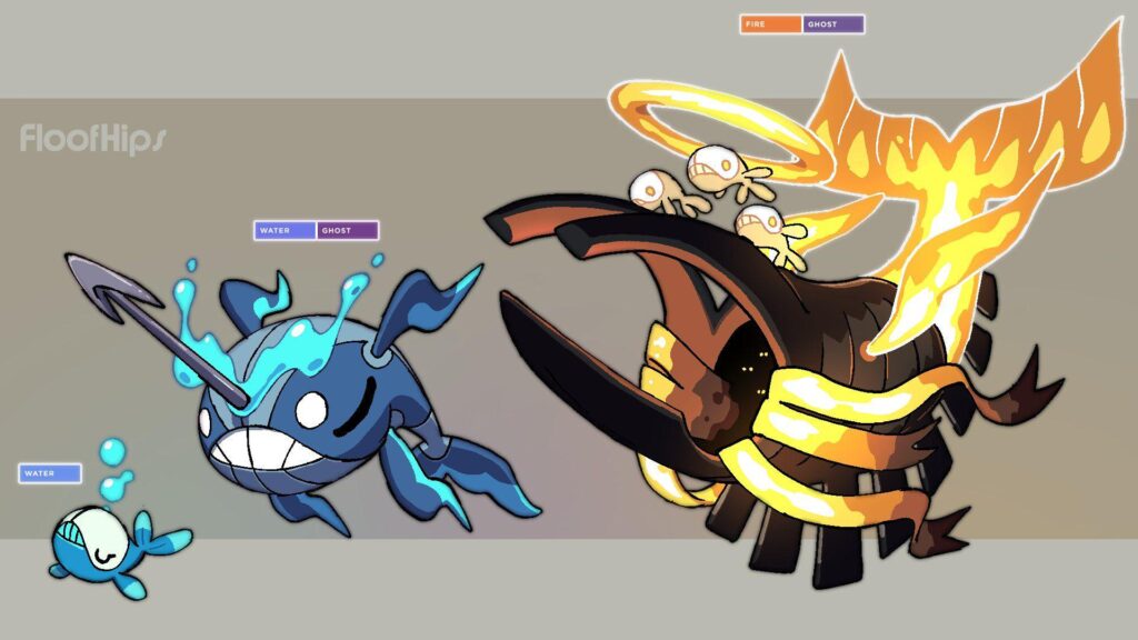 The best themeing I've seen for a fakemon line, by FloofHips on Twitter