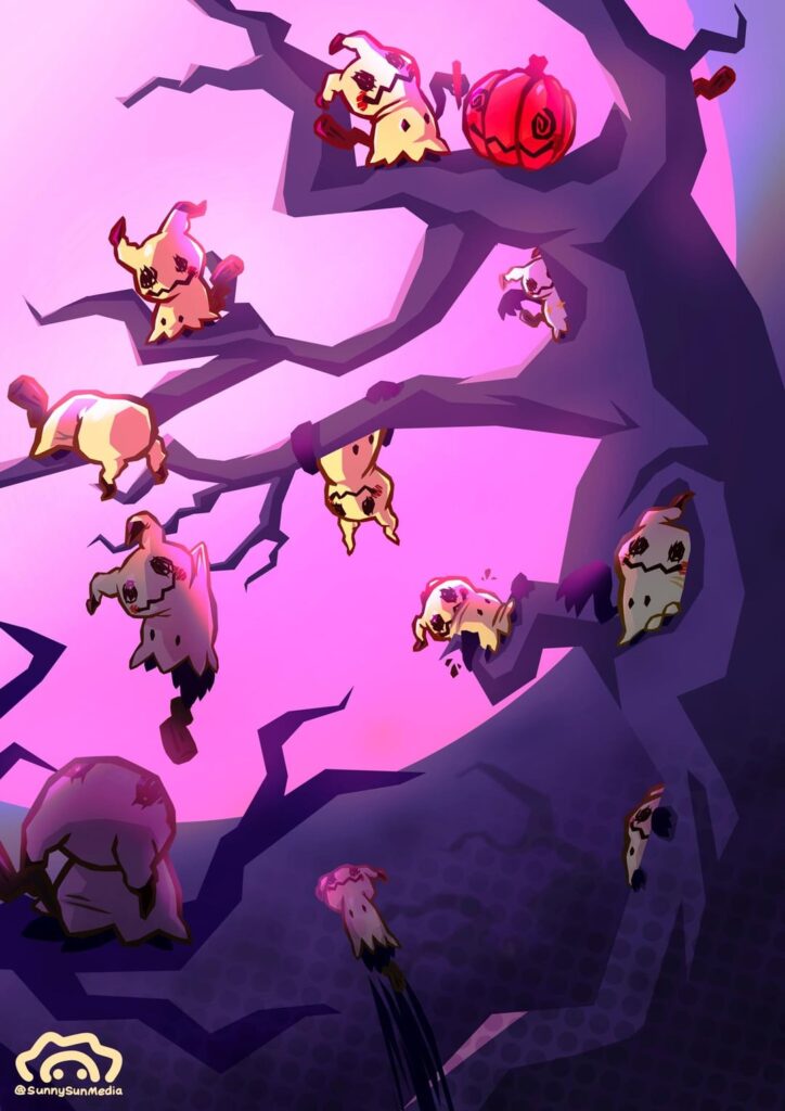 [OC] Some Mimikyu Stickers and Art print I made