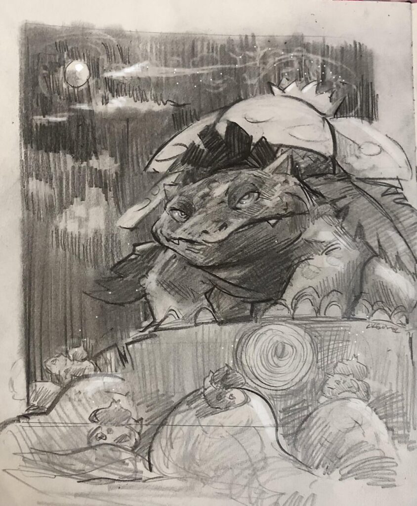 [OC] venasaur and Ivysaur pencil drawing by me