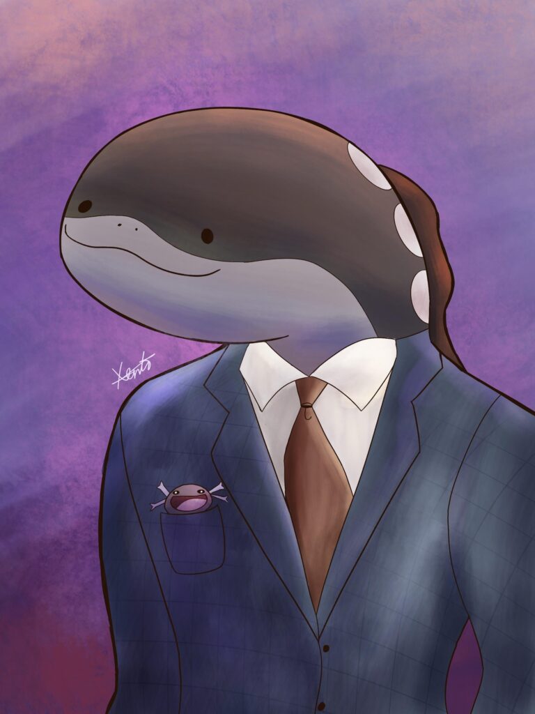 I drew Clodsire in a suit (OC)