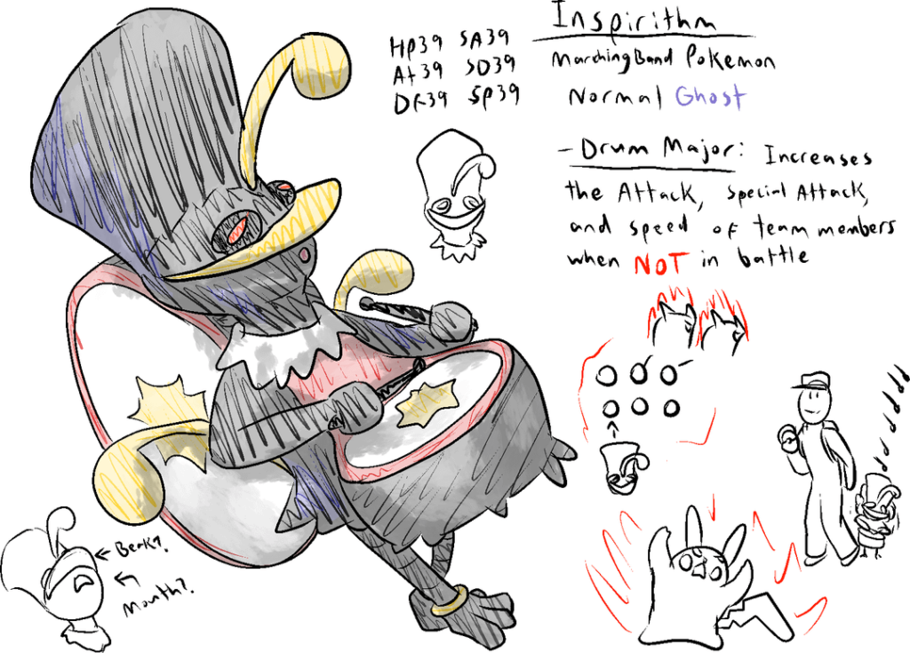 Little drummer bird that's meant to stay out of battle, and a mermaid line based off an Italian story about a man who mutated into a merman. What do you guys think?