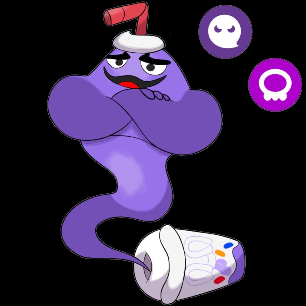 created Fakemon on the Dead Memes PT.2 (Grimace + Aladdin’s Genie)