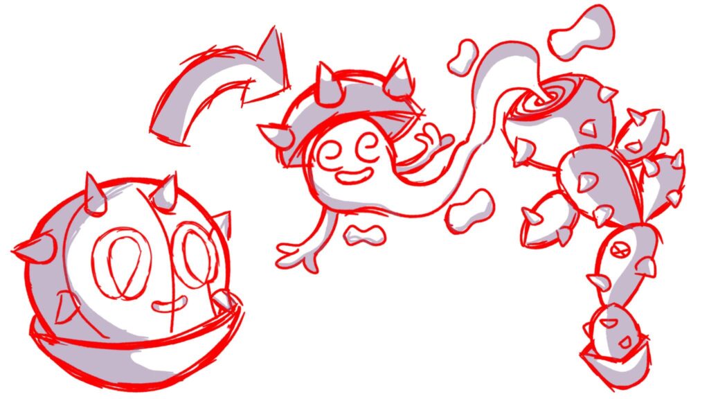 Concept art for Sinistea and Polteageist Convergent form (cactus) (grass, grass-water)