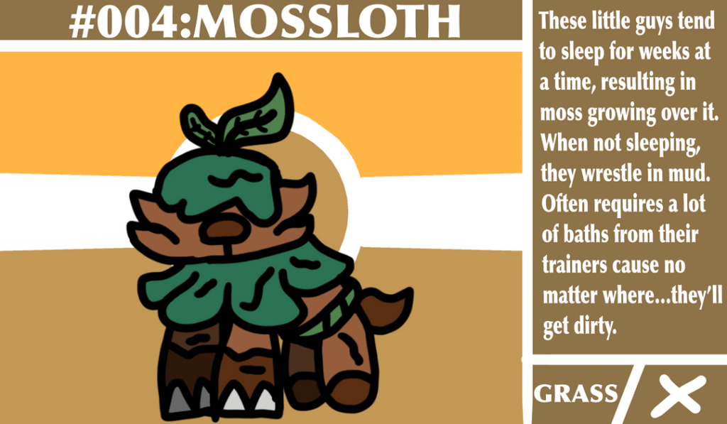 My grass type starter! Base off giant land sloths! Enjoy!