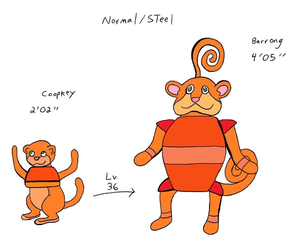 Fakemon based on the barrel of monkeys toy