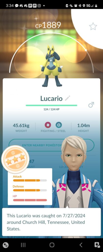 Shiny lucario first try