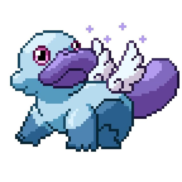 Pixel art Sprites for a water starter (commission done by me)