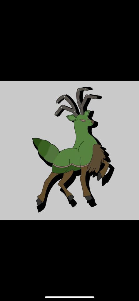 Not sure what its name should be but its a grass/dark type. Based on the man artemis turned into a stag.