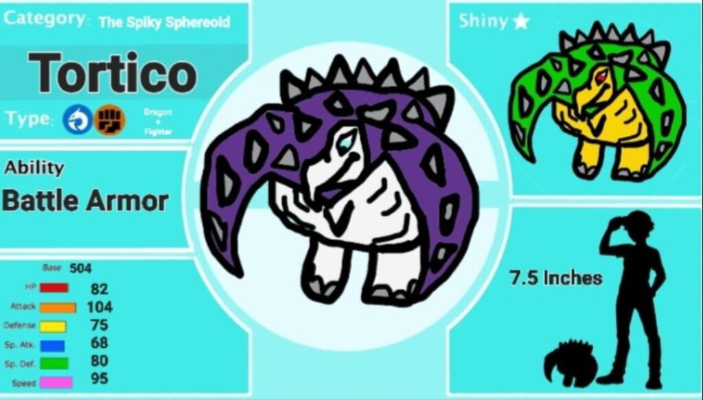 Tortico the spiky spheroid Pokémon
