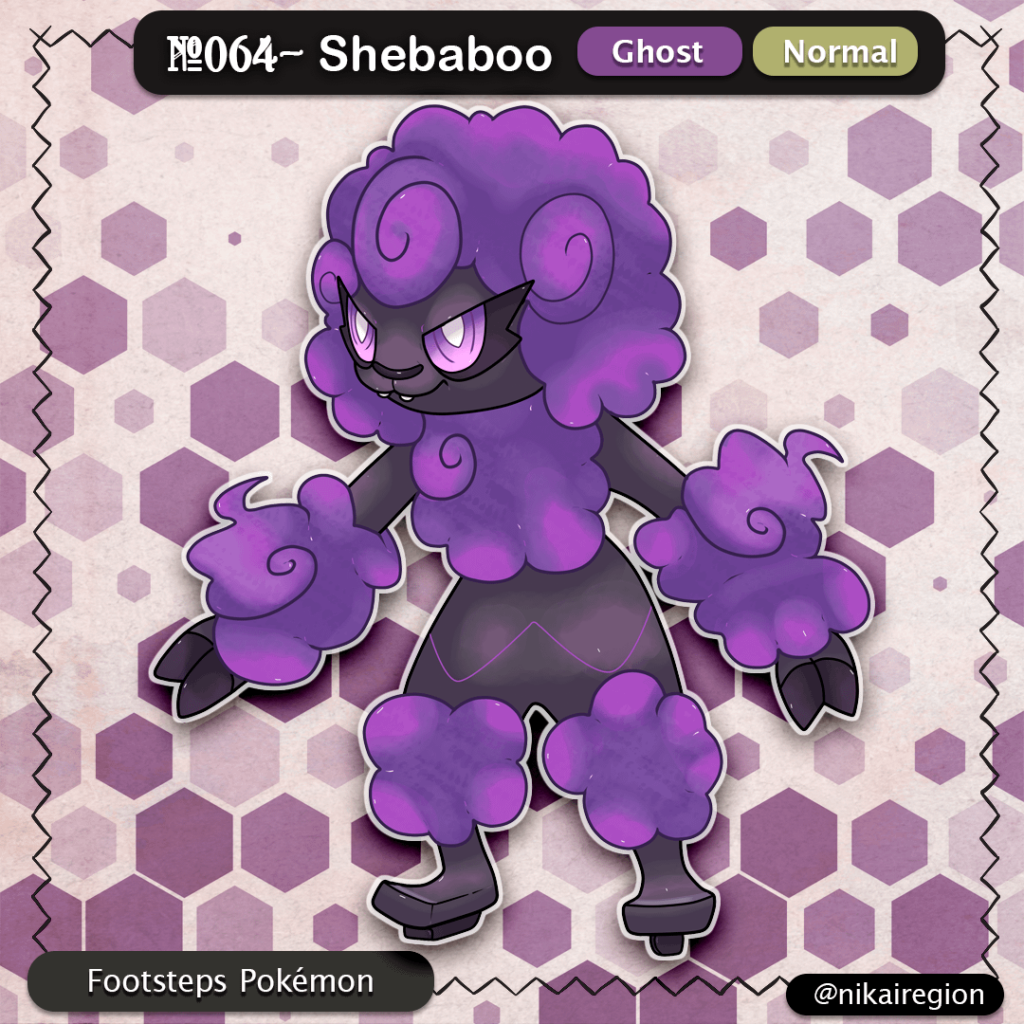 Ghost Sheep Fakemon - Betobetosan Yokai Pokémon - Stalker Spirit Pokemon - @nikairegion