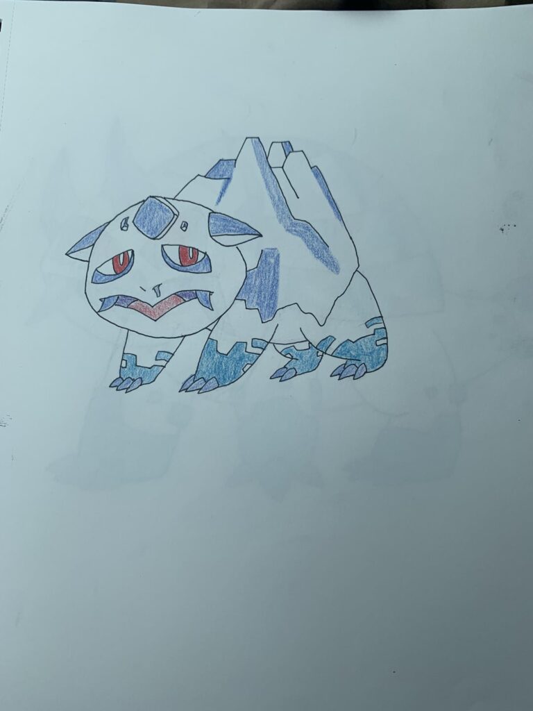 Brrbasaur, Igloosaur and Verglasaur. They’re Ice/Dark Type.