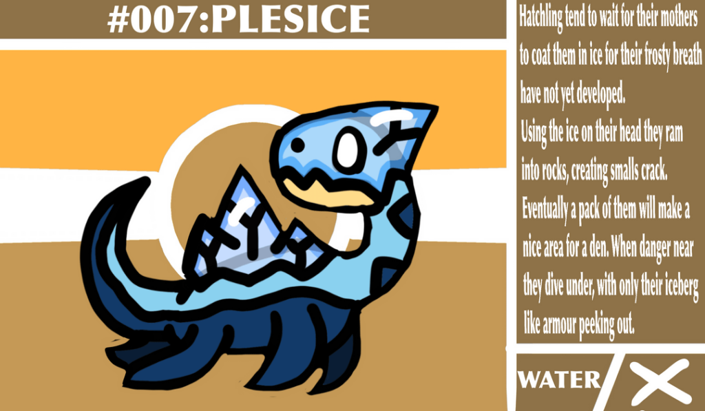 My water type starter! Give me yours thoughts on it! It an ancient Pokémon base of plesiosaur and elasmosaur. I may give it an ability the make it ignore ice weakness may be like, ‘Packed ice’ or idk?