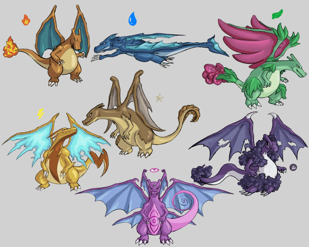 I made some variants of charizard, more comming soon.