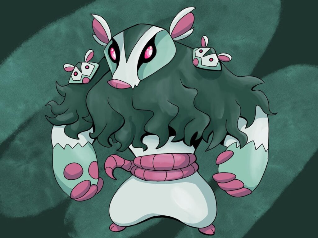 Possiepummul- the Fighting/Fairy possum Pokemon (and Pokédex art) :D