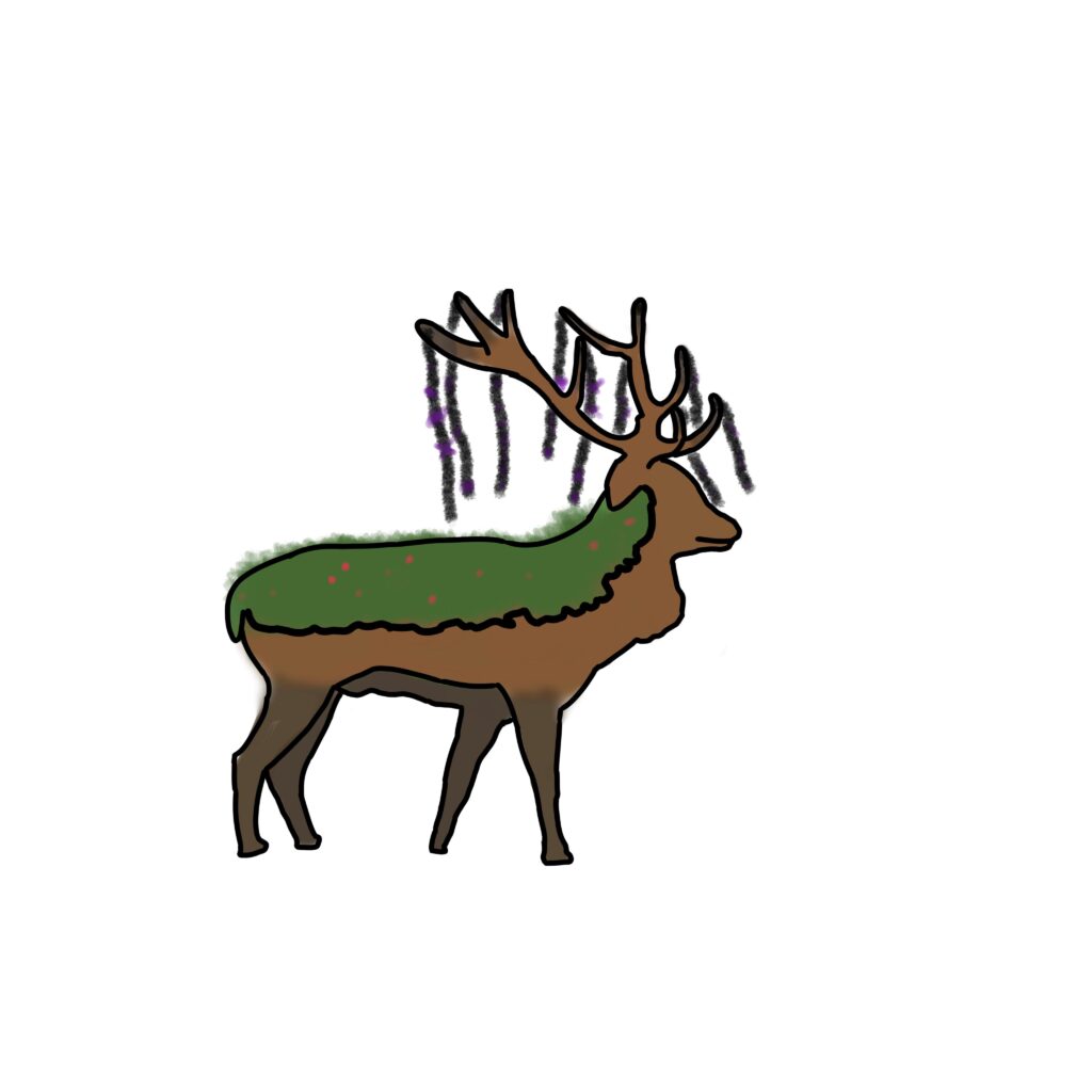 Hor do i make this fakemon fit into more “dark type”. Its based off Artemis’ stag, part of my greek themed region. Dont mind the lack of an eye this is like a base idea.