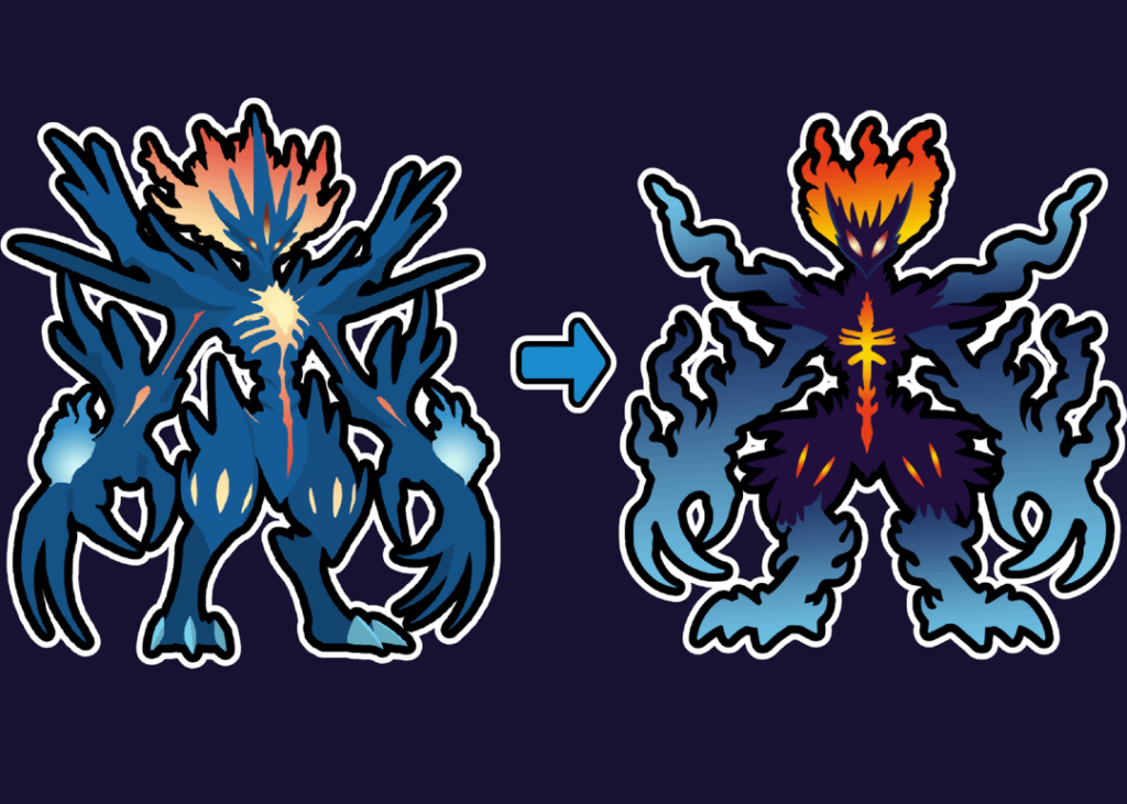Okay guys, I received a lot of comments from the last post that my final evo doesn't look like pokemon and is over detailed. I decided to re-draw it. Here is the new version.  What do you think? Does it fit better into the evolution line?