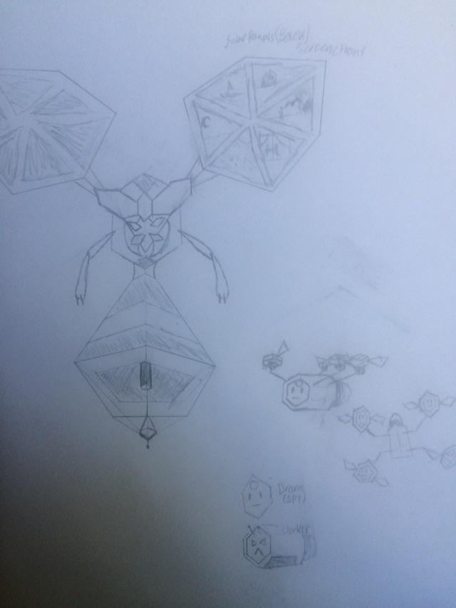 Not much of an artist but Satalite Vespiqueen and her Drone Drones (plus worker)