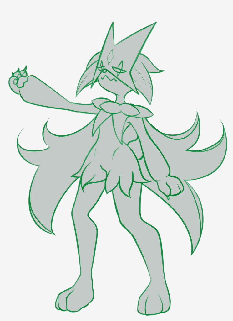Meowscarada Doodle (Work In Process) (OC)!