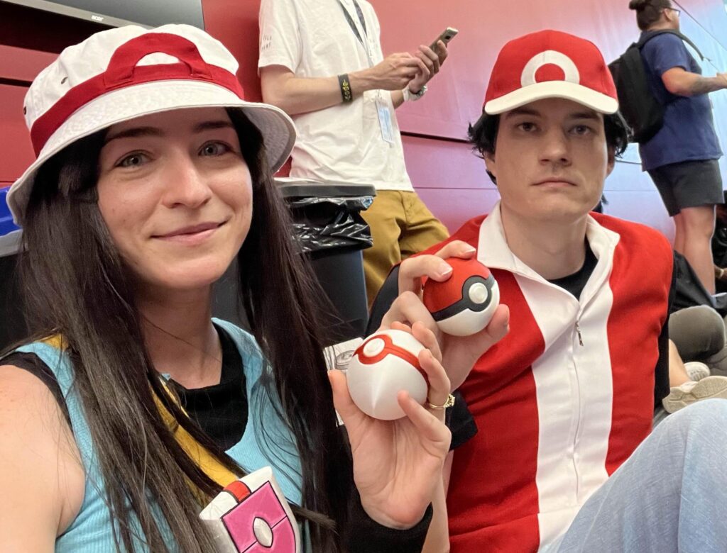 My wife and I as real life pokemon trainers