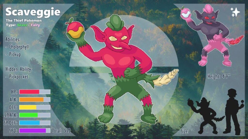 Introducing Scaveggie, the Thief Pokémon!